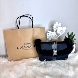 Coach Limited Edition Rabbit Fur Trimmed Belt Bag